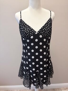 Bluivy Black and White Polka Dot Mini Dress